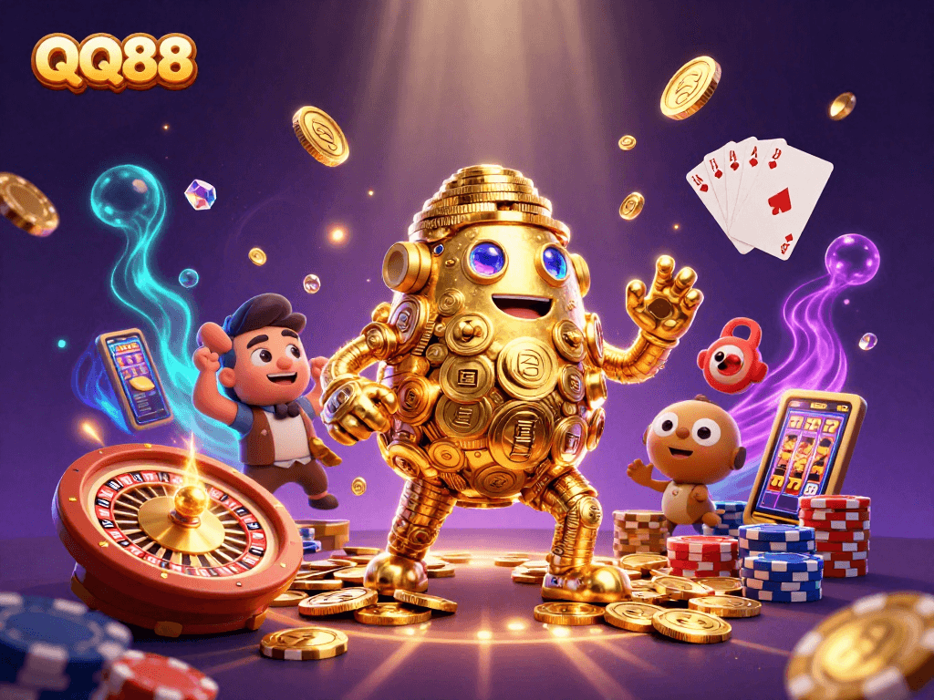 Experience the thrill of QQ88 with a golden golem, dynamic game elements, and winning strategies.
