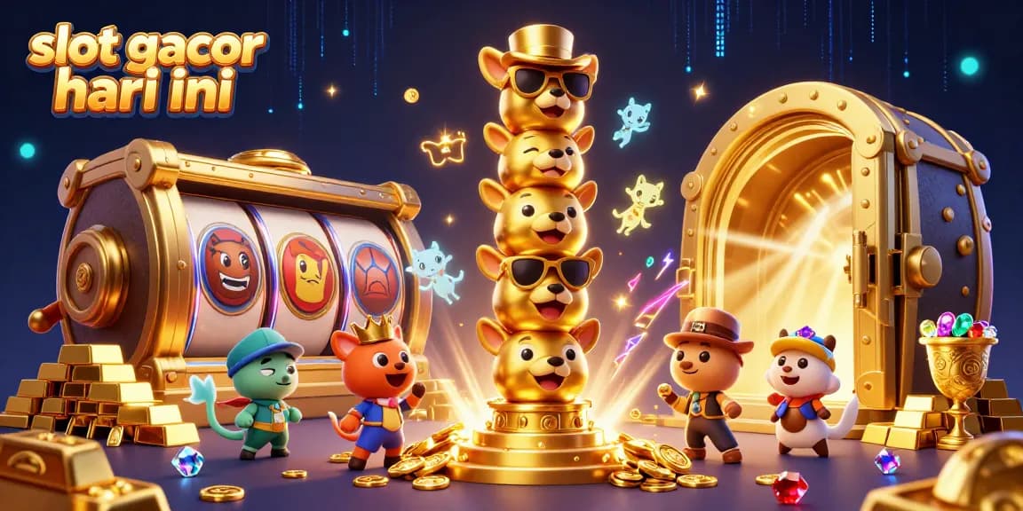 Experience excitement with slot gacor hari ini as animated totem and gold treasures spark joy in gaming.
