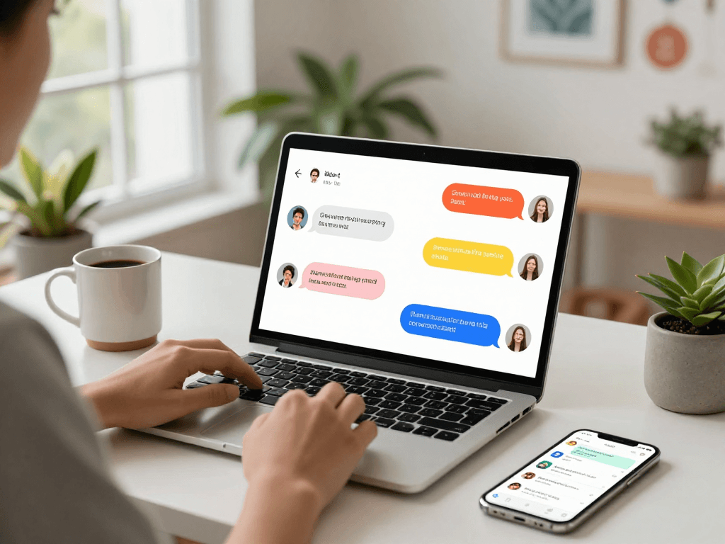 Dynamic spicy chat interaction showcasing engaging dialogues on a laptop.