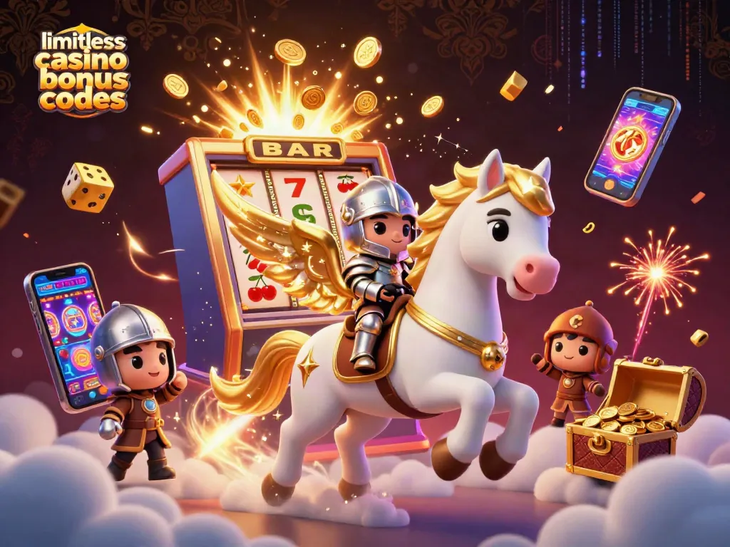Spin with limitless casino bonus codes for epic wins and thrilling gameplay amidst a fantasy casino world.