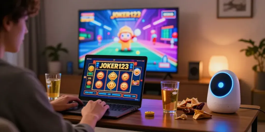 เล่นเกมสล็อตออนไลน์ jokergaming ในห้องนั่งเล่นอบอุ่น มีอาหารว่างและเครื่องดื่ม