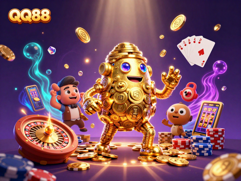 Experience the thrill of QQ88 with a golden golem, dynamic game elements, and winning strategies.