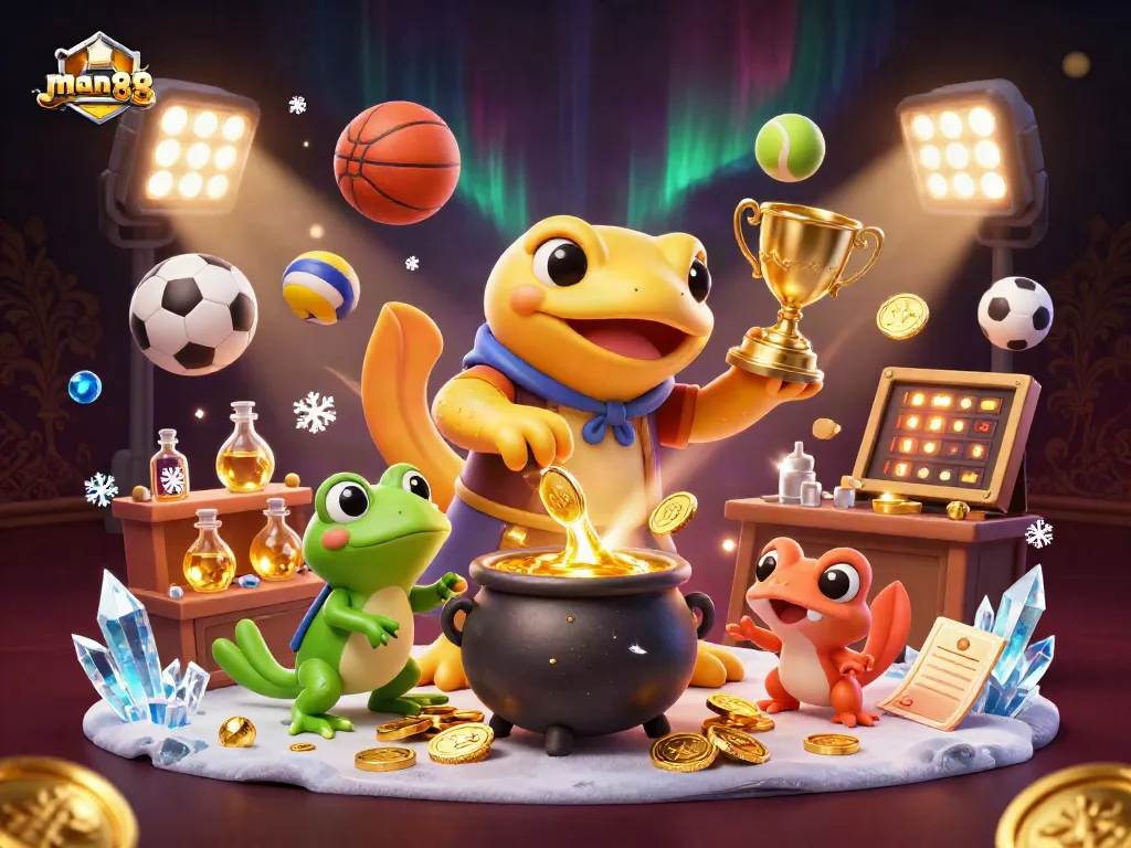 Experience the thrilling world of man88 with dynamic sports elements and an enchanting alchemist scene.
