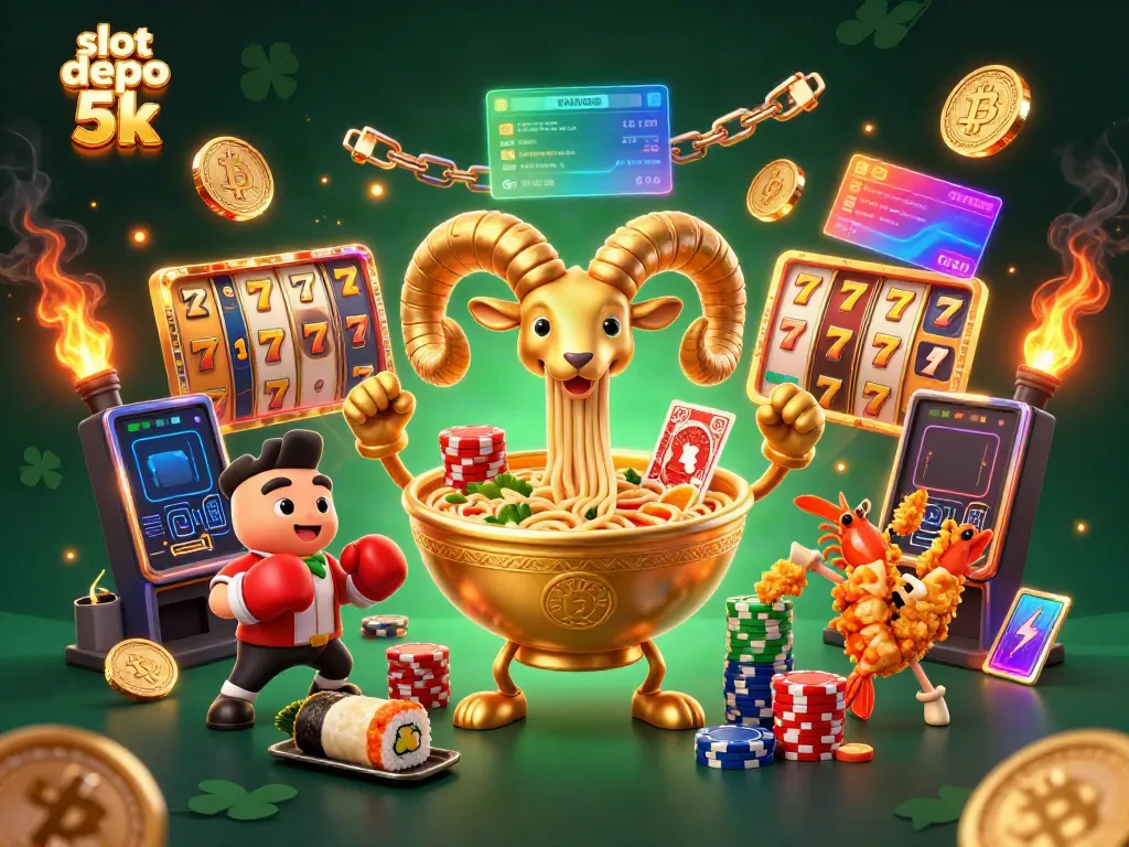 Engage in thrilling gameplay at slot depo 5k with dynamic casino elements and vibrant characters.