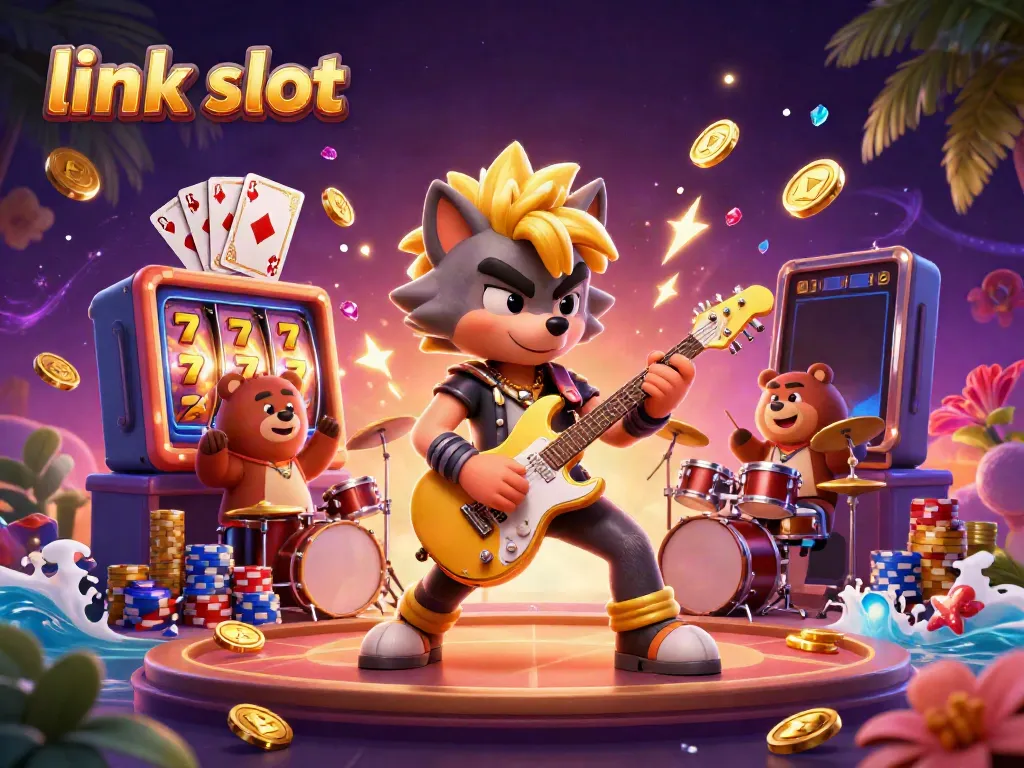 Experience thrilling gaming as you join the action at our link slot with vibrant slot machine reels and sparkling gems!