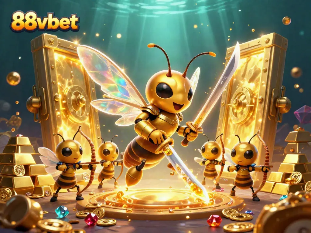Engage your luck with 88vbet's vibrant, dynamic casino scene featuring treasure, gold, and excitement.