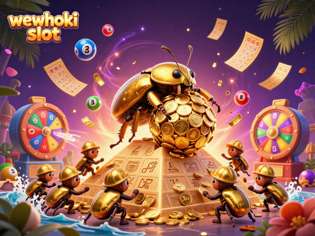 Menggundulkan jackpot di wewhoki slot dengan koin emas berlimpah dan peragaan hadiah berwarna-warni.