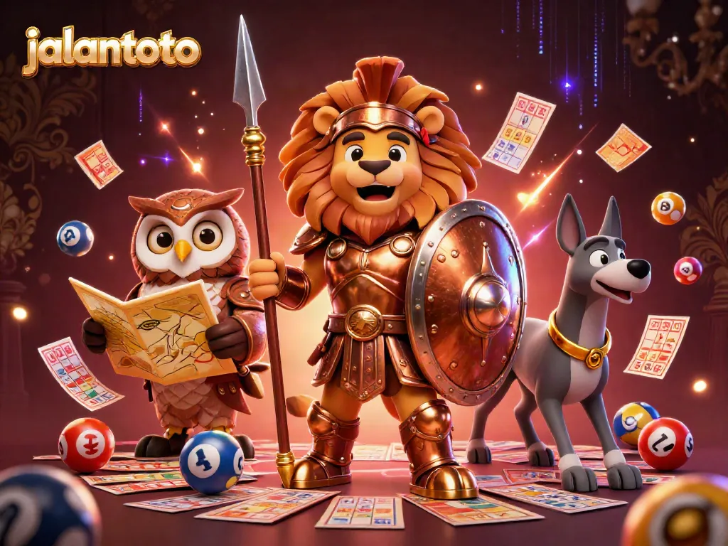 Menangkan lotere dengan jalantoto, simbol kemenangan dan permainan kesempatan dalam ilustrasi dinamis.
