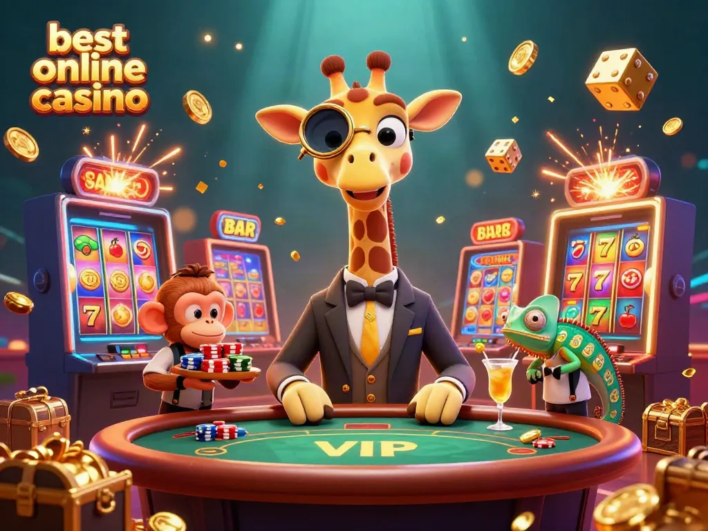 Experience the excitement of the best online casino with high-roller characters, slot machine jackpots, and vibrant casino gameplay.