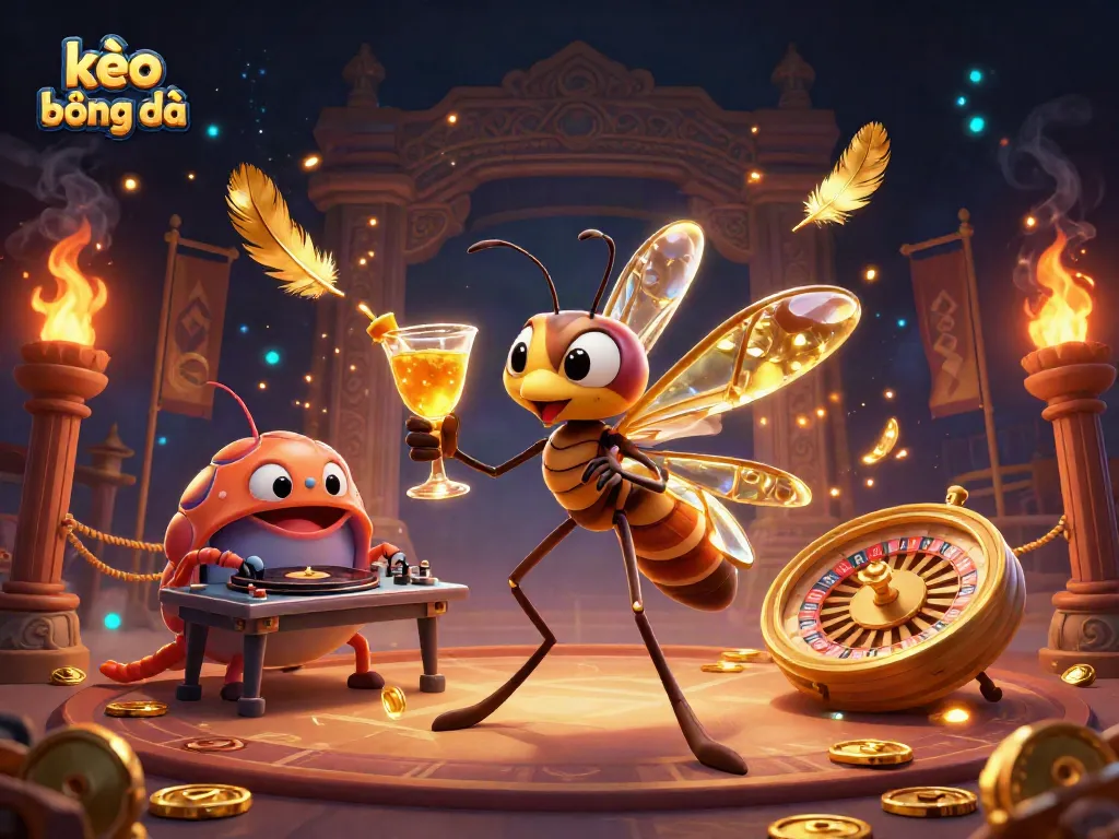 Bet on kèo bóng đá with iconic characters in a vibrant casino scene full of energy.