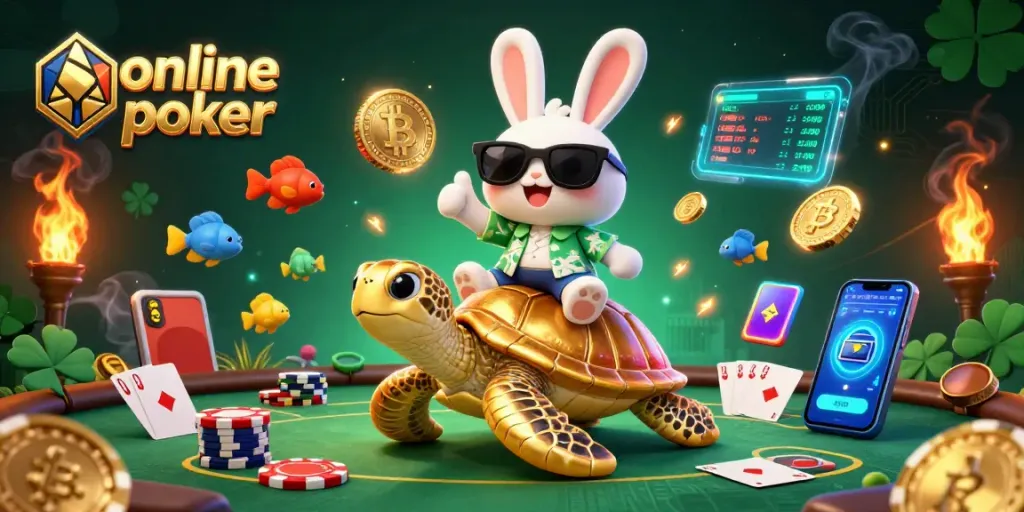 Engage in online poker with vibrant characters, showcasing a colorful scene of play and strategy.