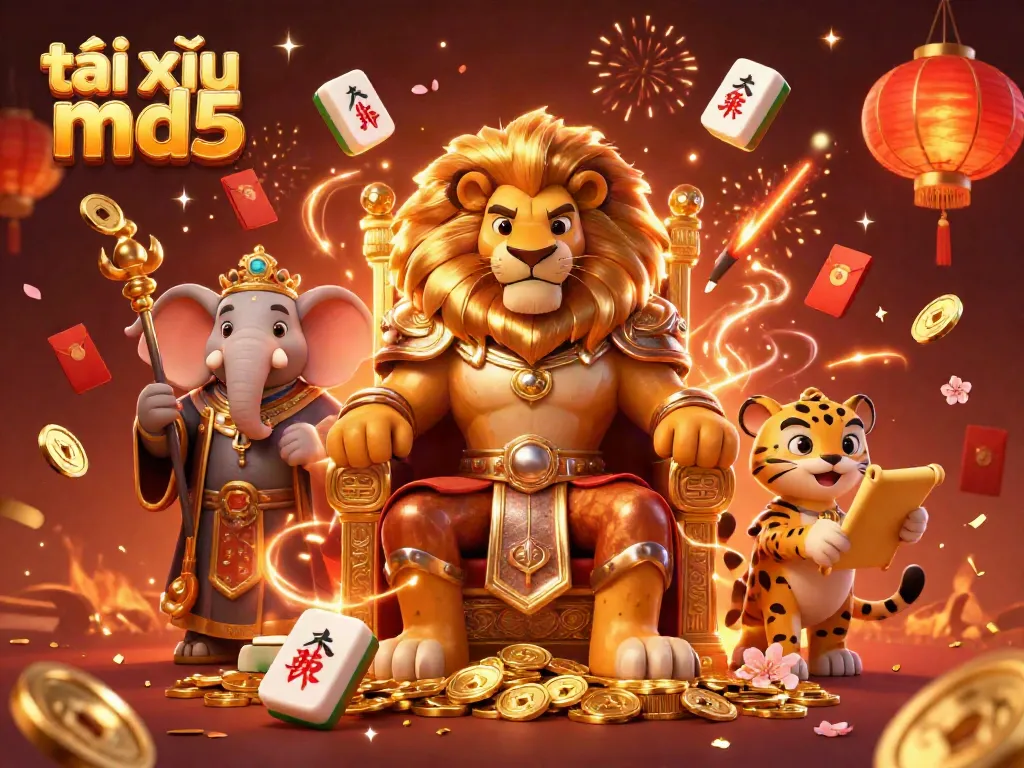 Experience thrilling gameplay at tài xỉu md5 with a vibrant 3D casino scene filled with excitement and rich details.