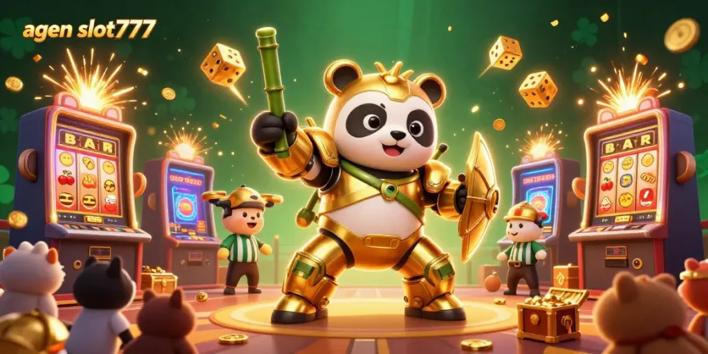 Experience thrilling gameplay at agen slot777 with vibrant casino scenes and dynamic character action!