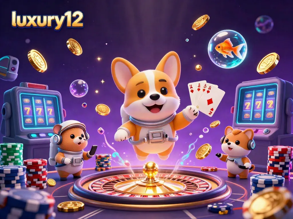Experience luxury12 with dynamic 3D illustrations depicting a fun casino atmosphere filled with vibrant characters and exciting games