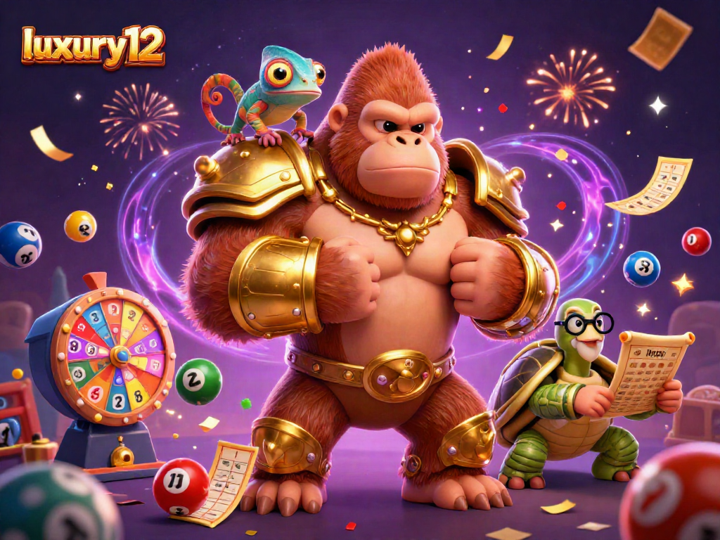 Experience luxury12 with a thrilling lottery scene featuring vibrant characters and dynamic gaming elements.