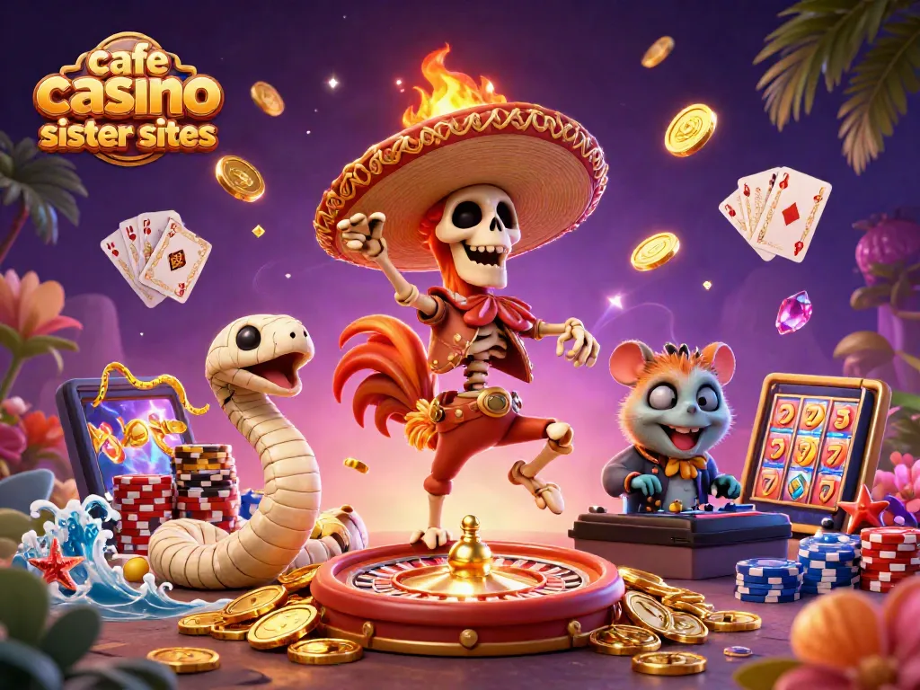 Experience the excitement of cafe casino sister sites with vibrant characters and dynamic gaming elements.