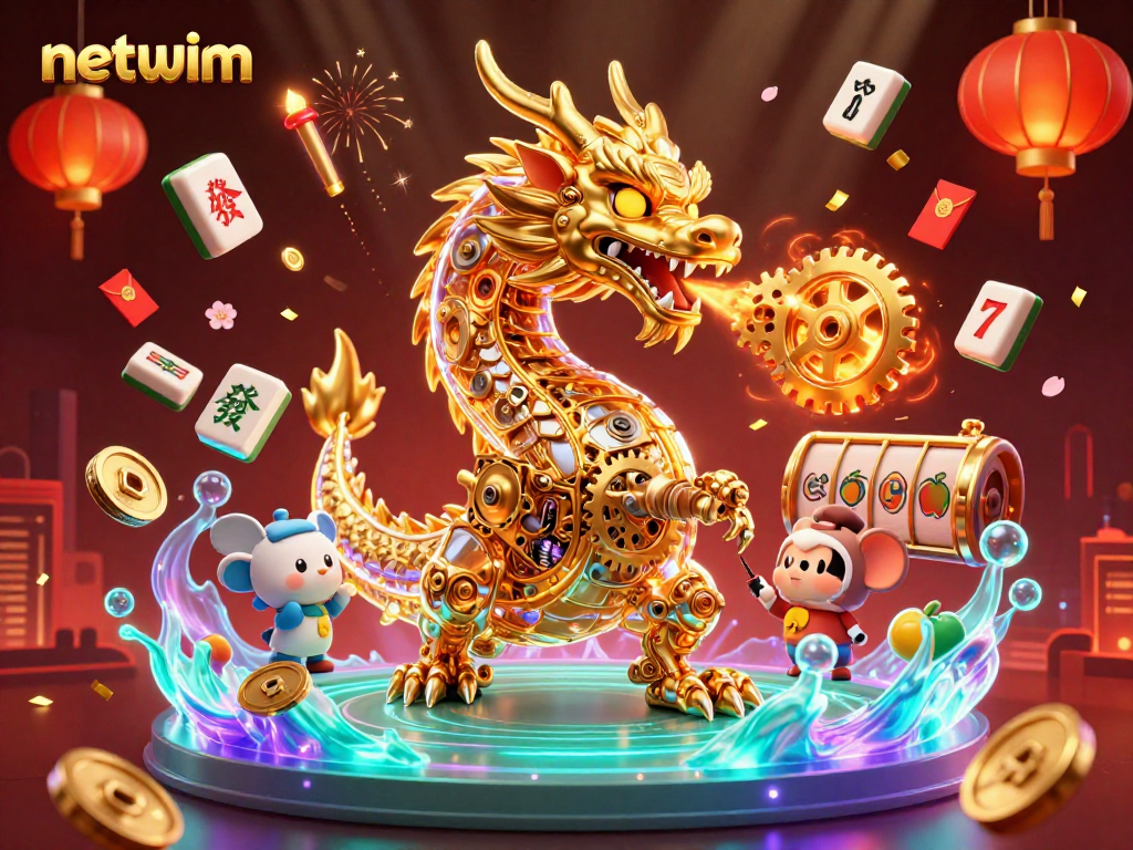 Engage with the exciting Netwim casino experience featuring a fantastical dragon and dynamic game elements.