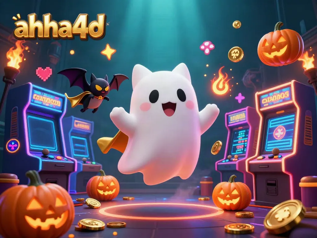 Engage with ahha4d's supernatural casino experience featuring ghostly characters and vibrant gaming elements.