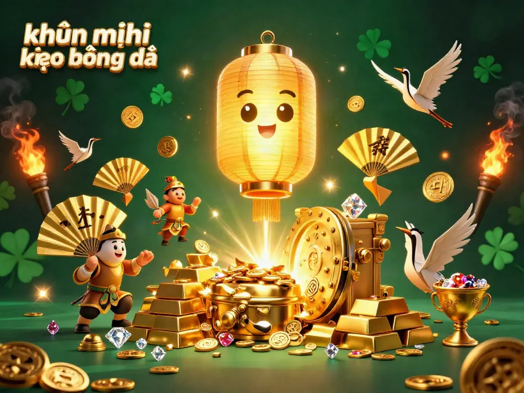 Engaging scene showcasing khuyến mãi kèo bóng đá with golden lantern spirit and dynamic casino elements, emphasizing sports betting.