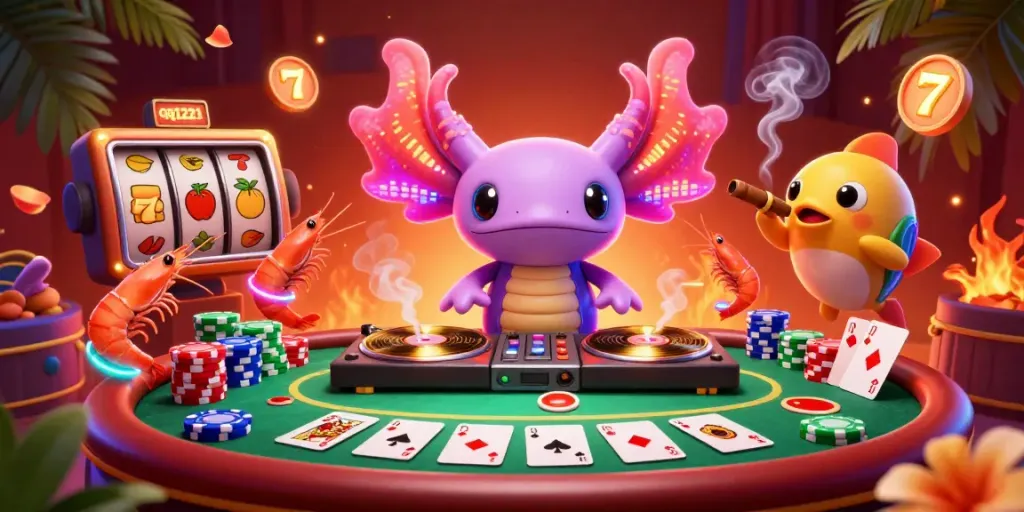 Experience thrilling gameplay at qq1221 with neon characters and captivating slot symbols.