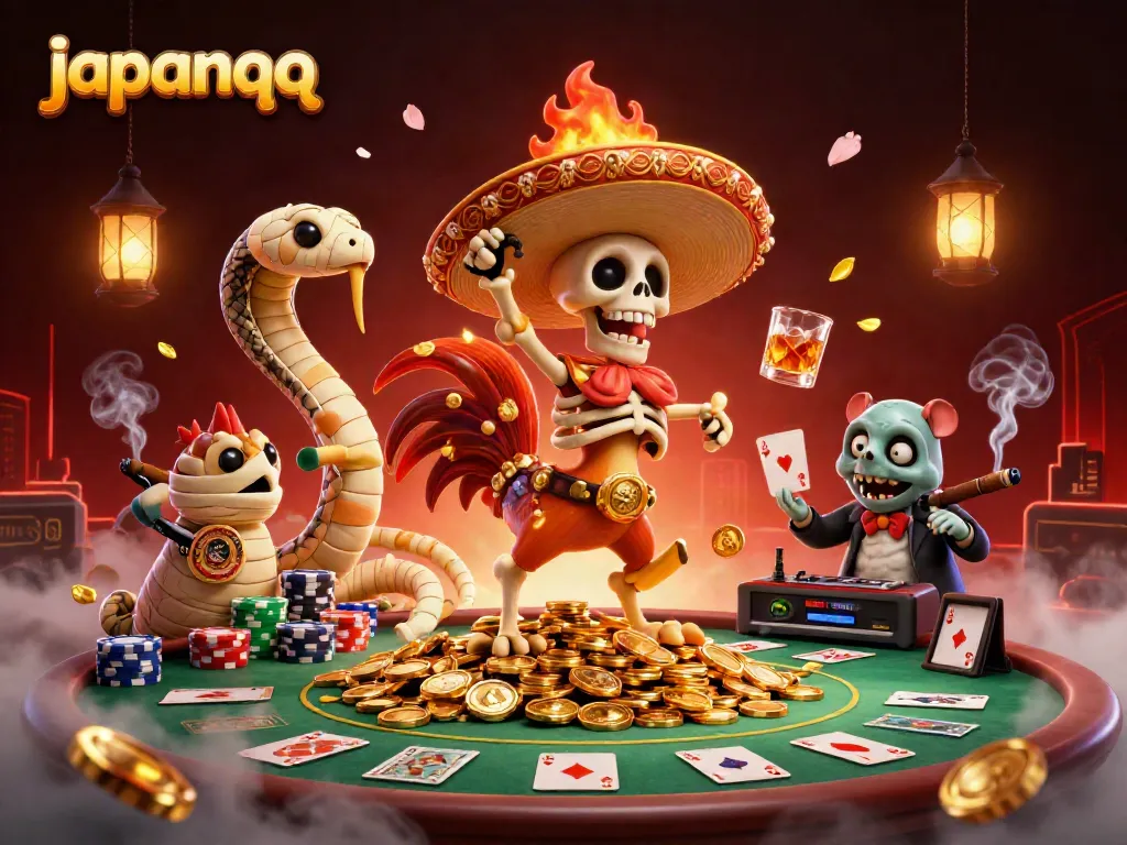 Menangkan permainan kartu dengan japanqq, skeleton mariachi dan karakter unik lainnya di kasino virtual yang meriah.